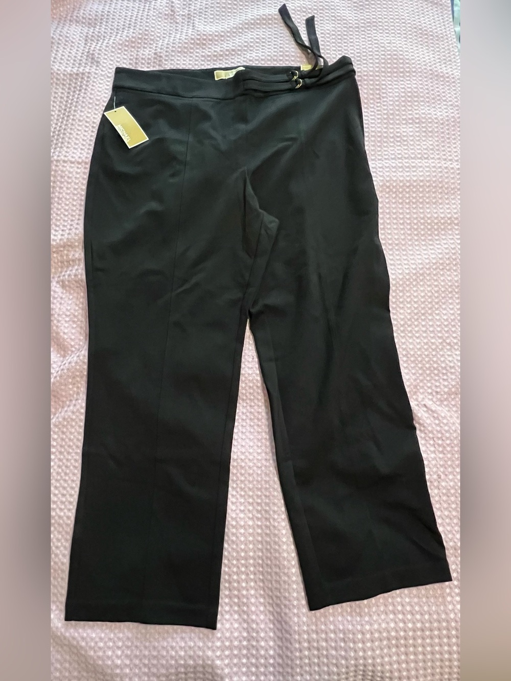 Michael Kors Black Pants with Gold Logo Tags
